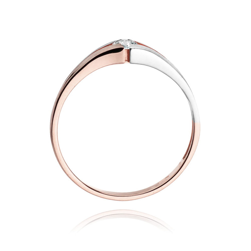 Pierścionek W207 Diament 0,08ct różowe złoto
