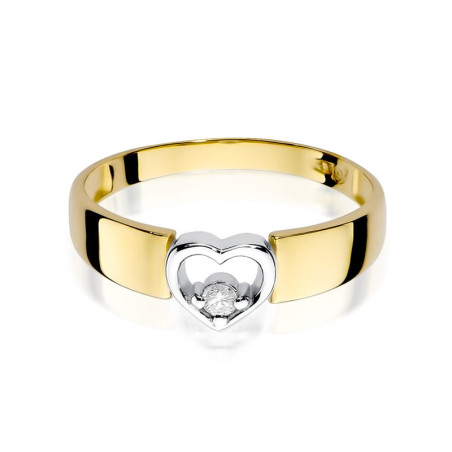 Pierścionek W276 Diament 0,04ct żółte złoto