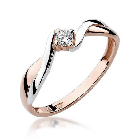 Pierścionek W208 Diament 0,08ct różowe złoto