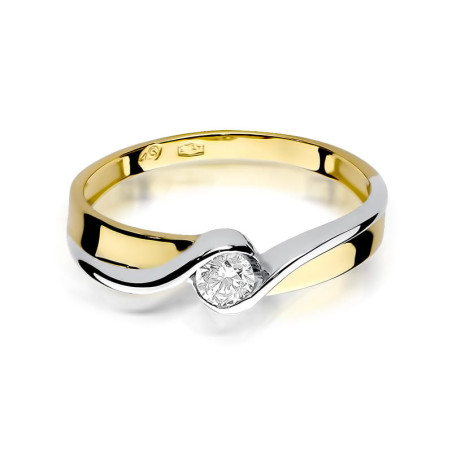 Pierścionek W278 Diament 0,15ct żółte złoto