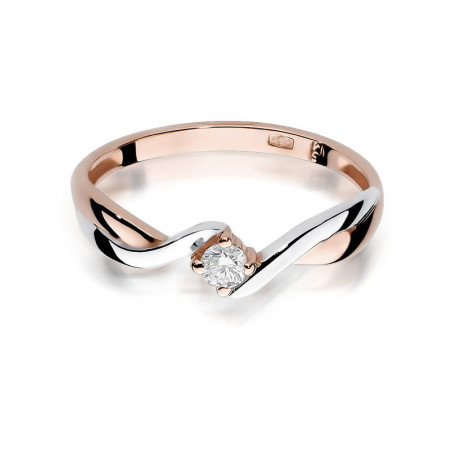 Pierścionek W208 Diament 0,10ct różowe złoto