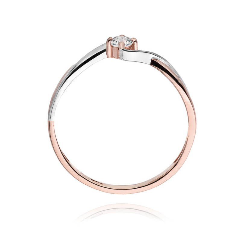 Pierścionek W208 Diament 0,10ct różowe złoto