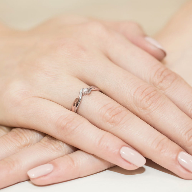 Pierścionek W208 Diament 0,10ct różowe złoto