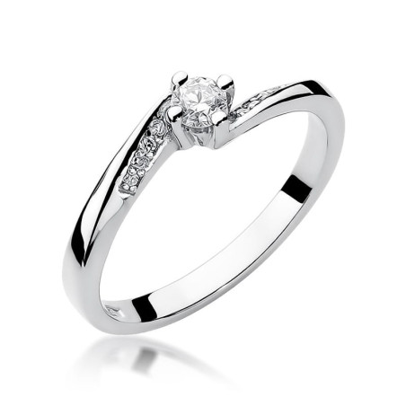 Pierścionek W262 Diament 0,15ct białe złoto