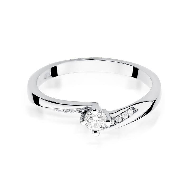 Pierścionek W262 Diament 0,15ct białe złoto