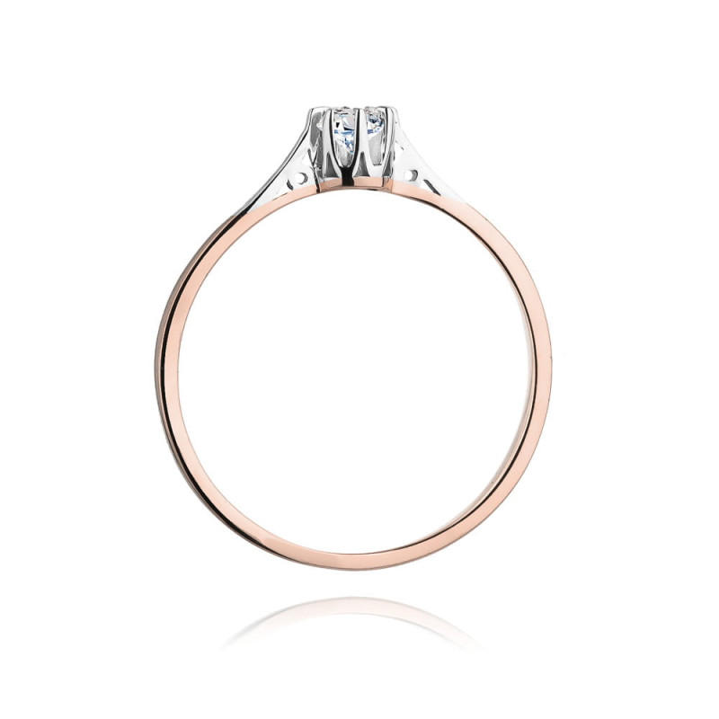 Pierścionek W209 Diament 0,10ct różowe złoto