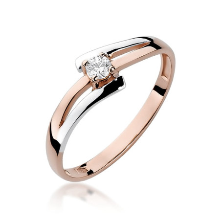 Pierścionek W210 Diament 0,10ct różowe złoto