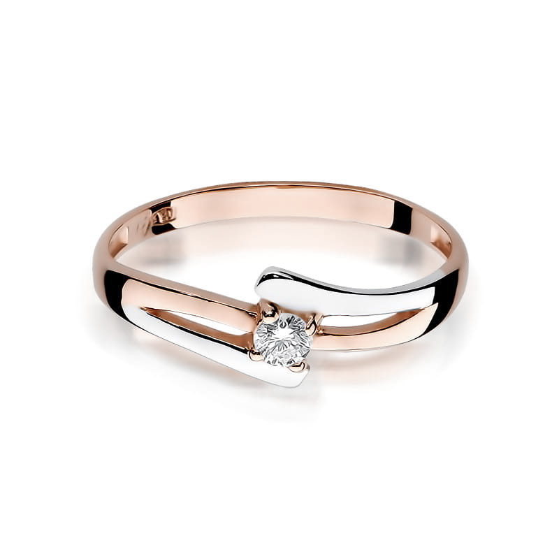 Pierścionek W210 Diament 0,10ct różowe złoto