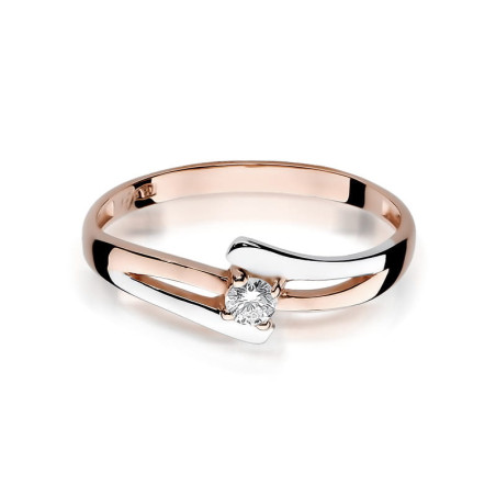 Pierścionek W210 Diament 0,10ct różowe złoto