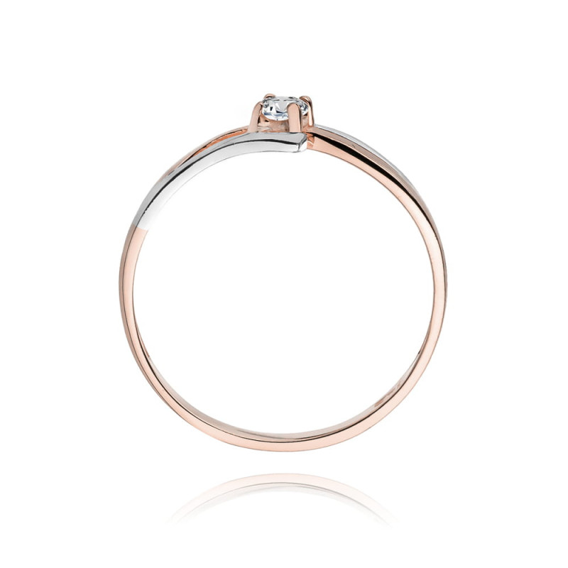 Pierścionek W210 Diament 0,10ct różowe złoto