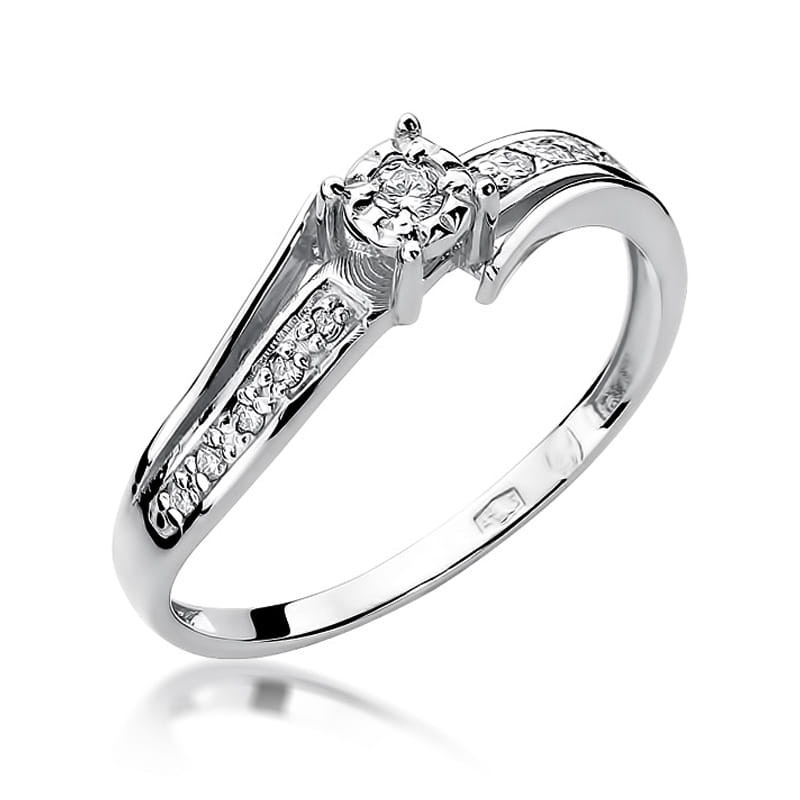 Pierścionek W269 Diament 0,05ct białe złoto