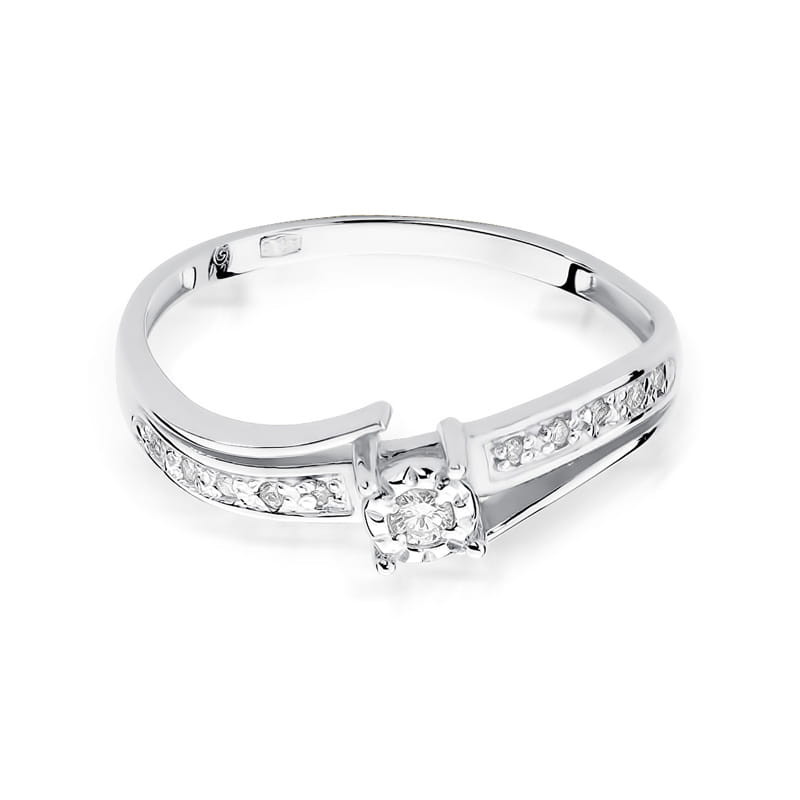 Pierścionek W269 Diament 0,05ct białe złoto