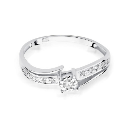 Pierścionek W269 Diament 0,05ct białe złoto