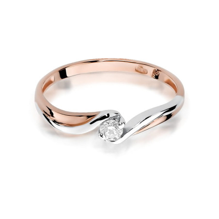 Pierścionek W211 Diament 0,08ct różowe złoto