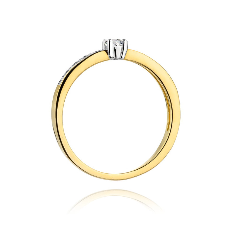 Pierścionek W288 Diament 0,08ct żółte złoto