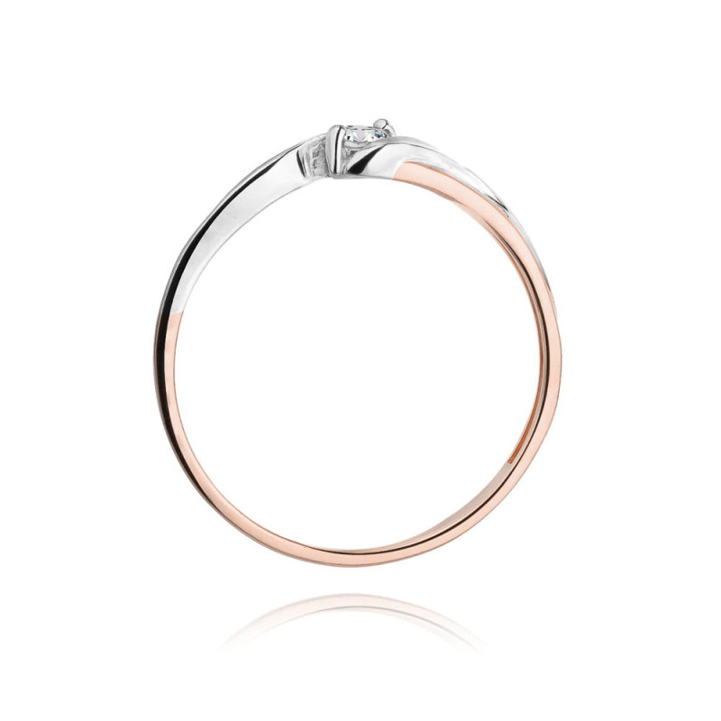 Pierścionek W211 Diament 0,10ct różowe złoto