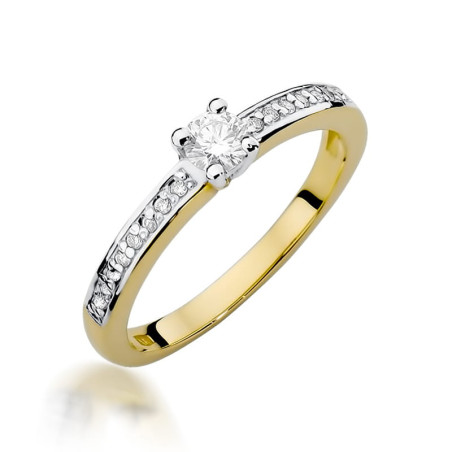 Pierścionek W288 Diament 0,20ct żółte złoto