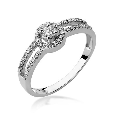 Pierścionek W272 Diament 0,10ct białe złoto