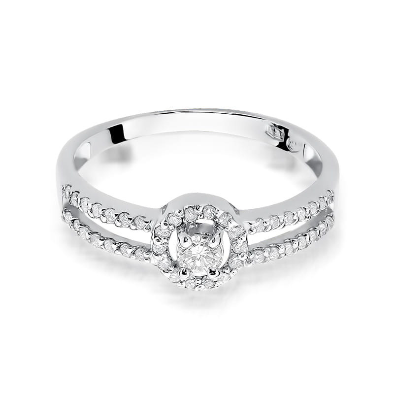 Pierścionek W272 Diament 0,10ct białe złoto