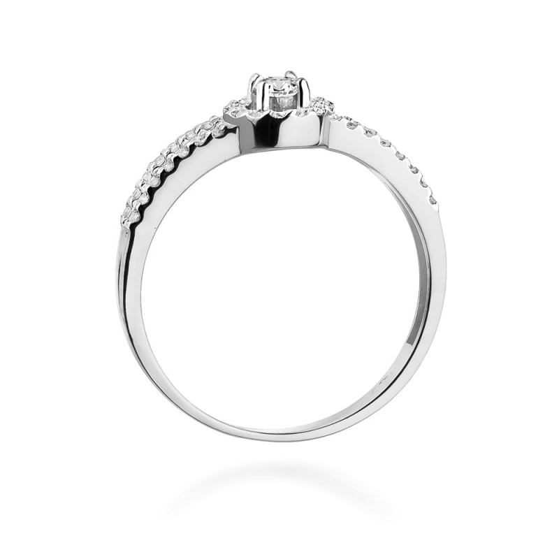 Pierścionek W272 Diament 0,10ct białe złoto