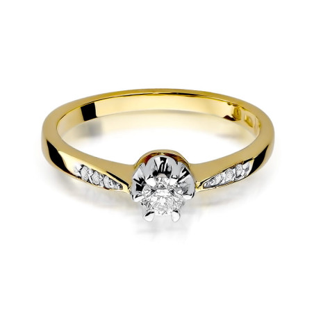 Pierścionek W291 Diament 0,20ct żółte złoto