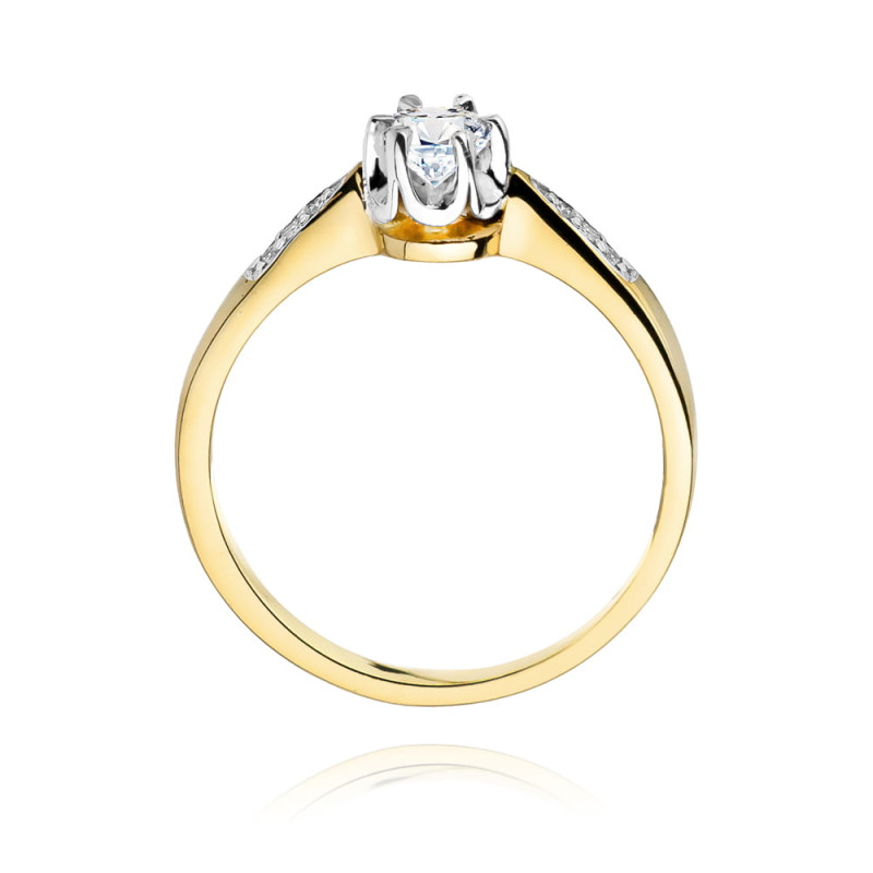 Pierścionek W291 Diament 0,20ct żółte złoto