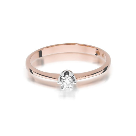 Pierścionek W220 Diament 0,10ct różowe złoto