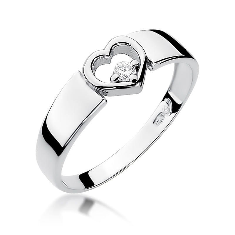 Pierścionek W276 Diament 0,04ct białe złoto