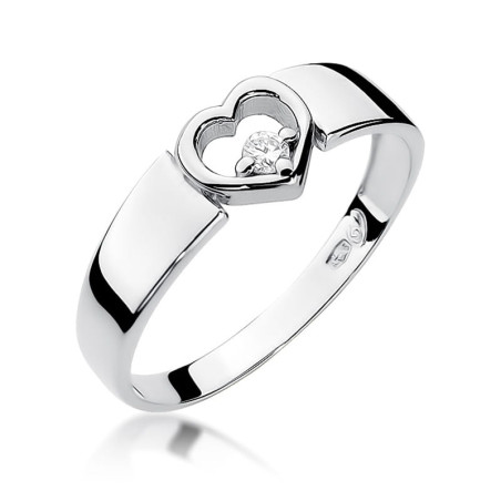 Pierścionek W276 Diament 0,04ct białe złoto