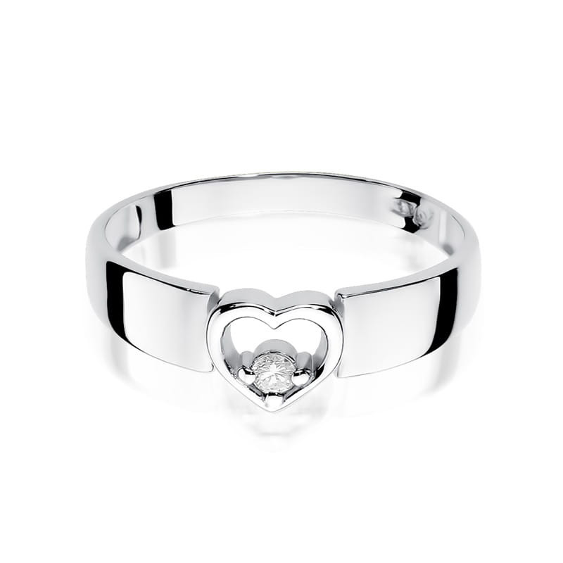 Pierścionek W276 Diament 0,04ct białe złoto