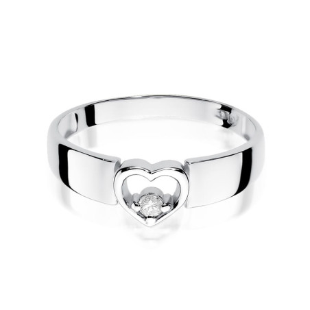 Pierścionek W276 Diament 0,04ct białe złoto