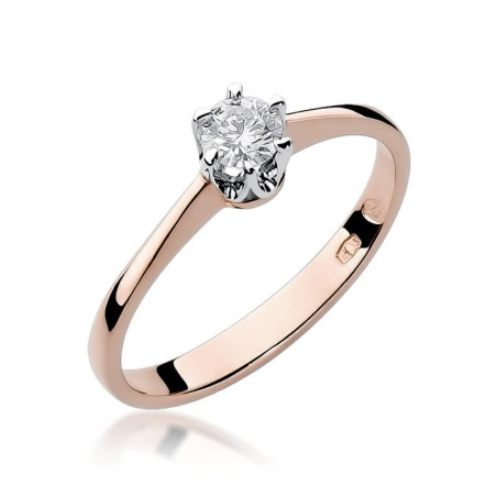 Pierścionek W220 Diament 0,20ct różowe złoto