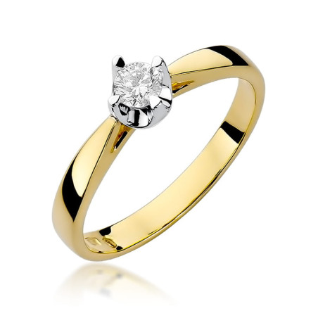 Pierścionek W293 Diament 0,20ct żółte złoto