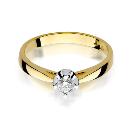 Pierścionek W293 Diament 0,20ct żółte złoto