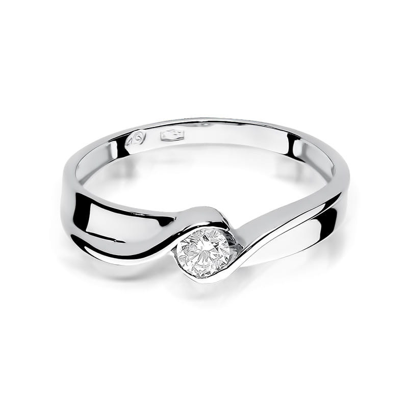 Pierścionek W278 Diament 0,15ct białe złoto