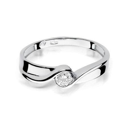 Pierścionek W278 Diament 0,15ct białe złoto
