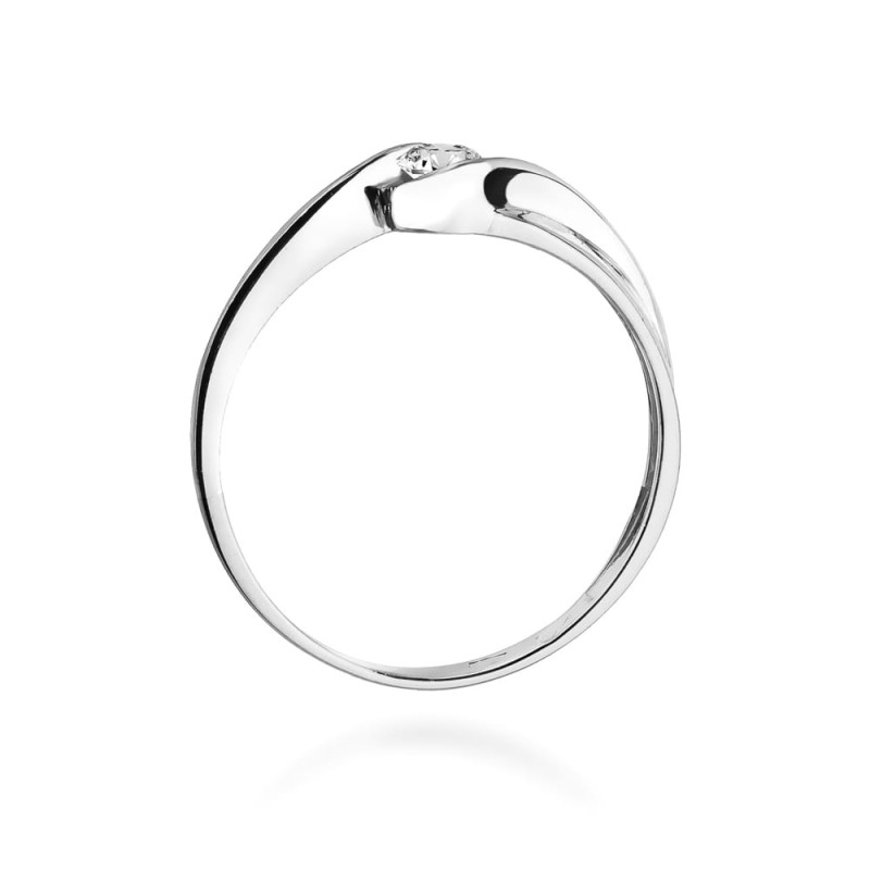 Pierścionek W278 Diament 0,15ct białe złoto