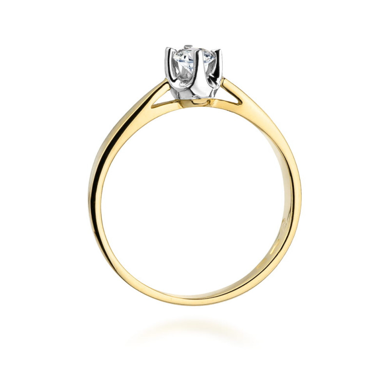 Pierścionek W293 Diament 0,20ct żółte złoto