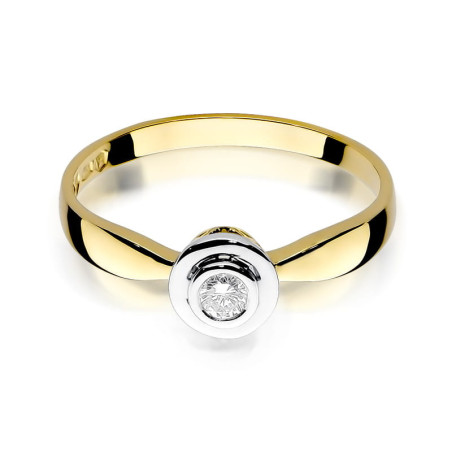 Pierścionek W294 Diament 0,10ct żółte złoto