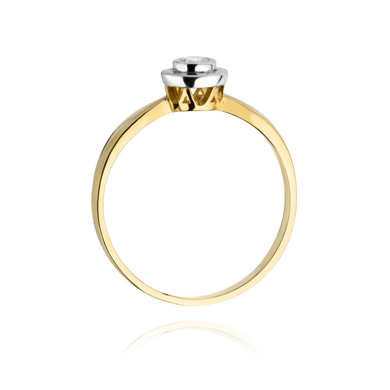 Pierścionek W294 Diament 0,10ct żółte złoto