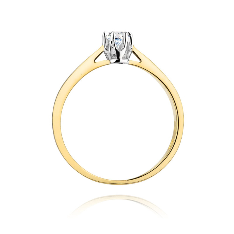 Pierścionek W295 Diament 0,12ct żółte złoto