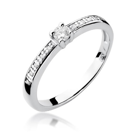 Pierścionek W288 Diament 0,08ct białe złoto