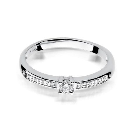 Pierścionek W288 Diament 0,08ct białe złoto