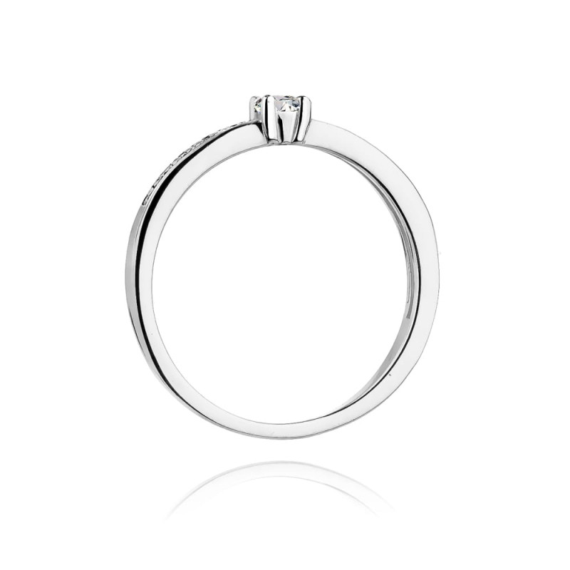 Pierścionek W288 Diament 0,08ct białe złoto