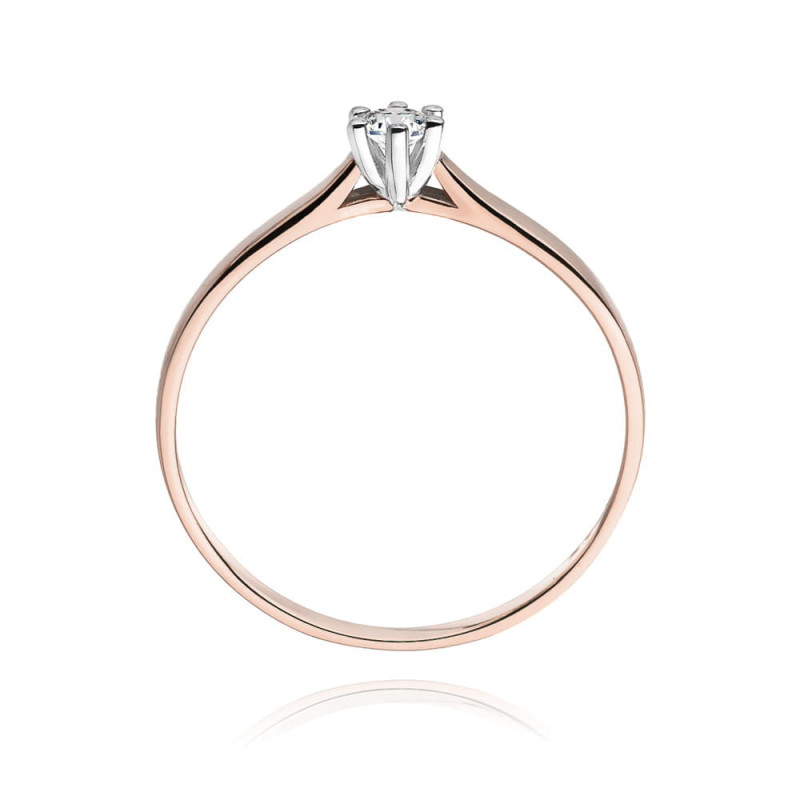 Pierścionek W222 Diament 0,04ct różowe złoto