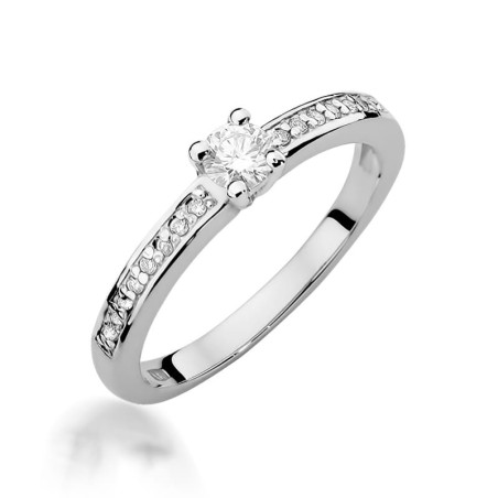 Pierścionek W288 Diament 0,20ct białe złoto