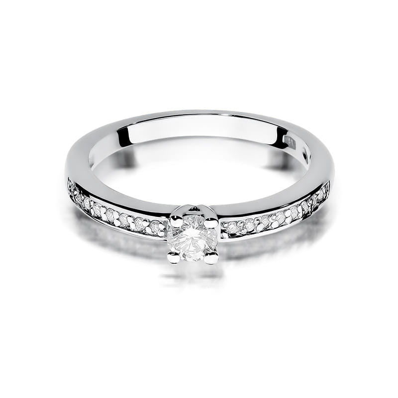 Pierścionek W288 Diament 0,20ct białe złoto