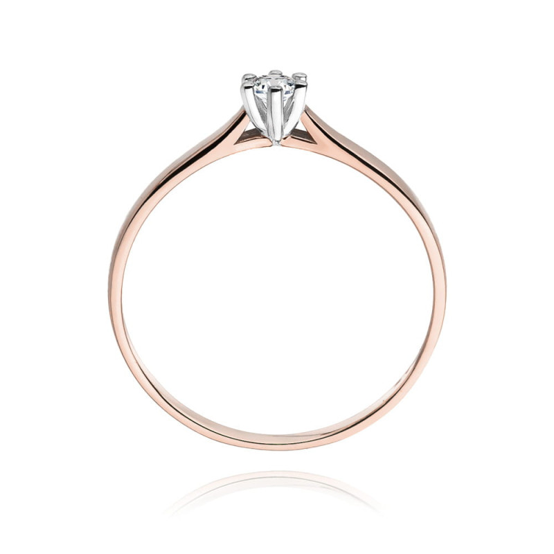 Pierścionek W222 Diament 0,10ct różowe złoto