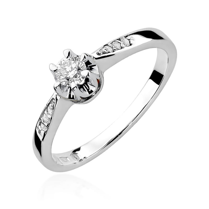 Pierścionek W291 Diament 0,20ct białe złoto