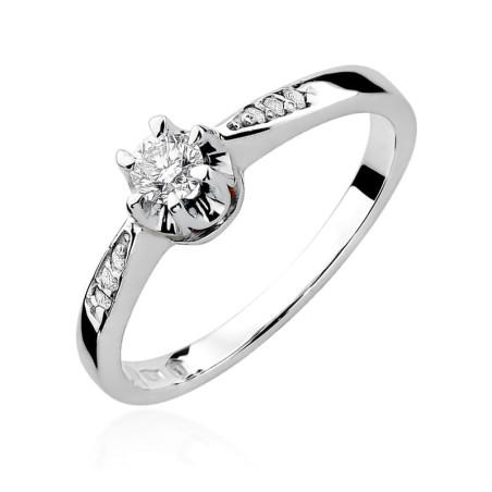 Pierścionek W291 Diament 0,20ct białe złoto